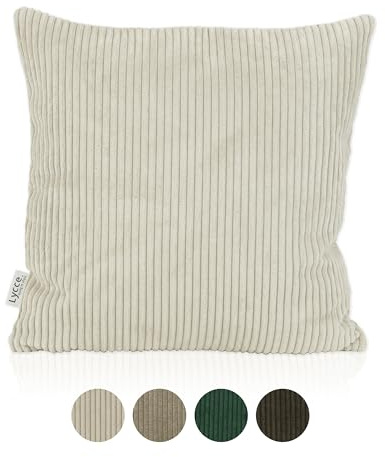 Lycce Beiger Cord-Kissenbezug 50 x 50 cm