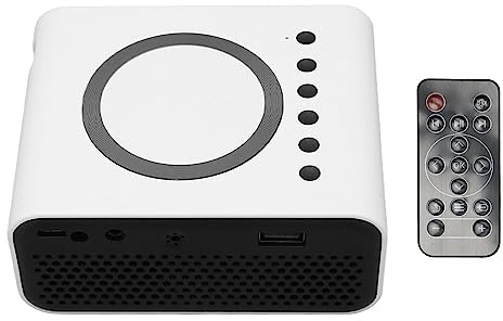 LEEZAD Mini Portable Projector, Full HD 1080P LED Projector Supports Mobile Power Supply, Home Theater Movie Projector for IOS for Android Laptop (UK Plug)
