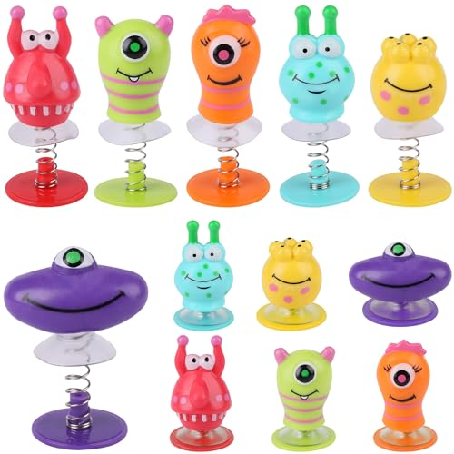 Dncvb 12 Monster Party Kindergeburtstag Mitgebsel Springende Monster Spring Launchers Toys - Gastgeschenke, Mitbringsel, Mitgebsel, Give Aways für Kindergeburtstag