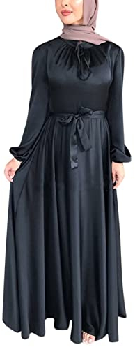 callmo Muslimisches Abendkleid FüR Damen Solide Einteiler Volle Abdeckung Lose Gebet Kleid Mit Kapuze Spitzenbluse Islamische TüRkische Dubai Stil Kaftan FüR Ethnische, Hochzeit, Abend, Party