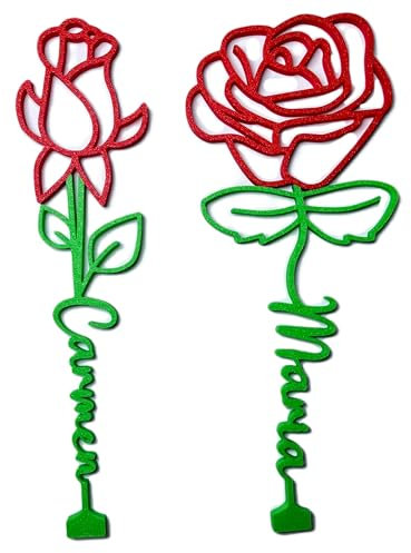 Neonobs Rosa Personalizada - Regalo Original para Sant Jordi, Día de la Madre, Día del Libro, San Valentín, Aniversario