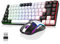 RedThunder 75% Kabelloses Gaming Tastatur und Maus Set, DE TKL Layout, 85 Tasten, Wiederaufladbar Kompakt, Ultraleicht 7200DPI-Maus mit Honeycomb Konstruktion für PC Mac PS5 Xbox Gamer (Weiß-Schwarz)