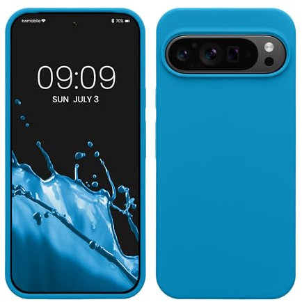 kwmobile Cover per Google Pixel 9 Pro XL Custodia - Back Case per Smartphone in Silicone TPU - Protezione Gommata - blu indaco