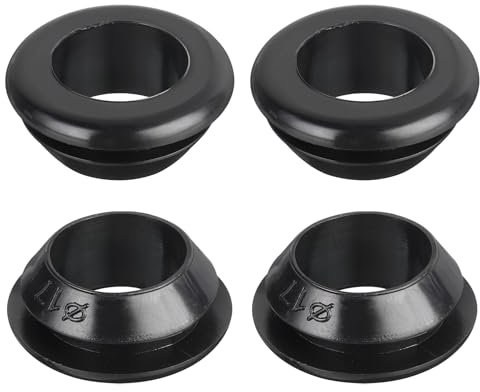 QUARKZMAN 20Pcs Passe-Fils en Caoutchouc, Diamètre de Montage de 17mm, pour Bouchons de Passe-Fils en Caoutchouc de 14mm ID pour Protection de Câbles de Pare-Feu, Noir
