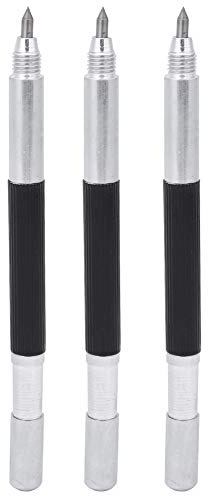 Fdit 3 Pcs Carbide Tip Scriber Pens, Double-Ended Engraving Tool for Glass Tile Metal Wood Professional Marking Kit with Tip Protectors