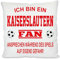 Fussball Kissen | Ich bin ein Kaiserslautern Fan - Ansprechen während des Spiels auf eigene Gefahr | Dekokissen für Fußballfans | Hülle und Füllung | 40cm x 40cm | mit Wunschtext auf der Rückseite