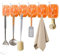 Multifunktionale Transparente 6 Haken,Hakenleiste Selbstklebend Handtuchhaken Ohne Bohren,Schneidbar Klebe Hakenleiste Wandhaken Selbstklebend,für Schlafzimmer Bad Küche Klebe Haken (Orange)
