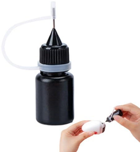 Nachfülltinte für Stempelkissen – Premium-Tinte für Stempelkissen, ungiftige Nachfülltinte | 5 ml schwarze Öl-Nachfüllpackungen für Stempel, Stempelrollen, Zubehör