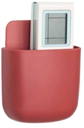 Beufee TV Remote Holder, Wall Mounted Remote Control Holder Remote Control Organizer Remote Control Storage Box for Air Conditioner TV Remote (Red)