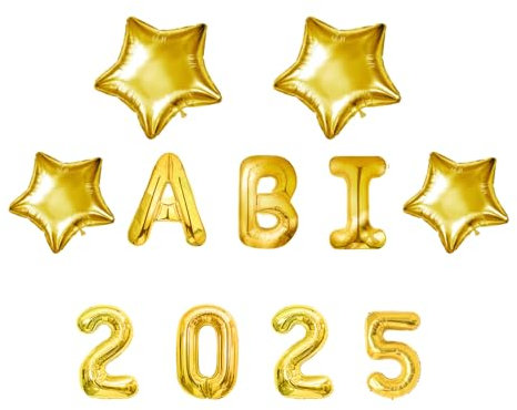 11 Stück Abitur 2025 Deko, ABI 2025 Folienballons,Abschluss Deko, ABI Luftballon Set, Prüfung Bestanden, Luftballon für Abschluss Abschlussfeier Schulabschluss Dekoration（Gold）