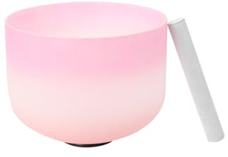 NICCOO 10inch Crystal Singing Bowl Sound Healing C Note Heart Chakra Quartz Gift for Meditation Prayer Yoga Relaxation with O-Ring and Suede Mallet