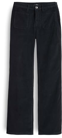 OPUS Damen Stoffhose | EBBI Corduroy Flared Leg aus Feincord Coal Blue, 42 L32