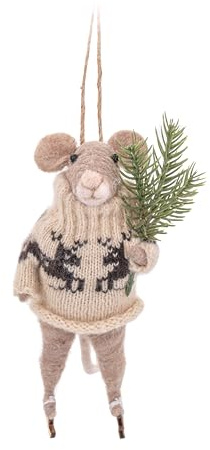 Sass and Belle The Ice-Skating Mouse Felt Decoration