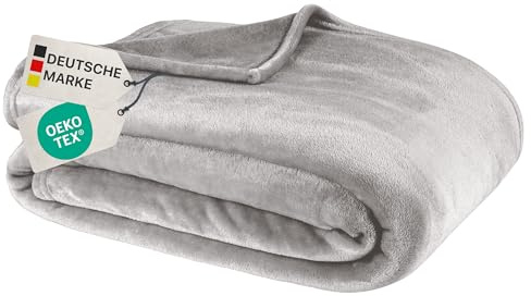 NYVI Kuscheldecke Cashmere Touch - Extra Flauschig - kuschelweiche & warme Sofadecke für Herbst & Winter - Kiesel 150x200 cm