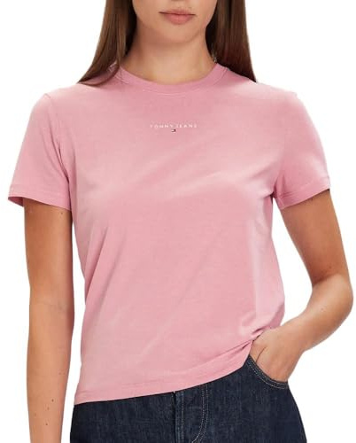 Tommy Hilfiger Linears Damen-T-Shirt, Rosa, Rosa, M