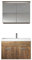 Badezimmer Badmöbel Set Paso 02 80cm Waschbecken Braun Eiche - Unterschrank Schrank Waschbecken Spiegelschrank Schrank