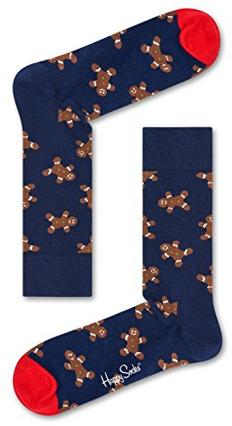 Happy Socks Weihnachtssocken Große Auswahl an Größen und Farben (Holiday Singles Gingerbread, 41-46)