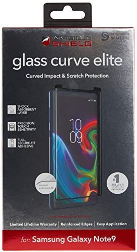 Zagg invisibleSHIELD Film de Protection en Verre incurvé Elite – Protection d'écran pour Samsung Galaxy Note 9 – résistance aux Rayures en Verre trempé