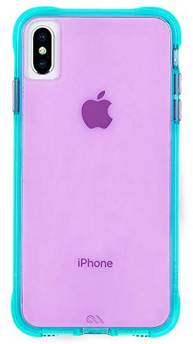 Case-Mate - iPhone XS Max Case - TOUGH - iPhone 6.5 - Turquoise/Purple Neon
