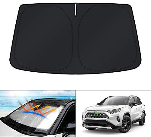 KUST Windshield Sun Shade for Toyota RAV4 2019-2022 2023 2024 2025 2026 Window Accessories Shade Sun Visor Cover Foldable Block UV Rays