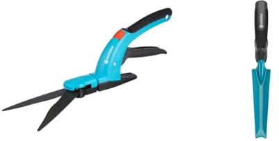 Gardena Comfort Grasschere: Hochwertige Schere mit Wellenschliff-Schneidmesser, antihaftbeschichtet & Unkrautstecher: Ideales Gartenwerkzeug zum effektiven Entfernen von Unkraut, 19 cm (8935-20)