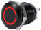 Auto Momentschalter schalter taster killswitch 12 mm rastend, Auto Druckknopfschalter LED Licht Momentschalter Druckschalter Schwarzes Gehäuse 2A umschalten(rot)