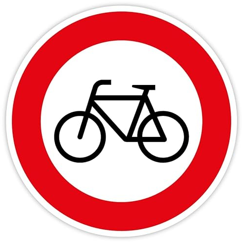 Aufkleber Verkehrszeichen „Verbot für Radfahrer“ StVO Verbot Folie selbstklebend | Ø5-30cm Made in Germany, Größen Name: Ø10 cm