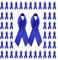 WANDIC Lot 100 Broches en Forme de Rubans en Satin avec épingles à nourrice - pour Sensibilisation au Cancer du côlon de la Prostate - 7,5 x 4 cm - Bleu