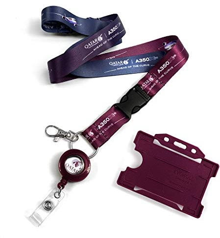 Qatar Airways Airbus A350 Farbstoff-Sublimations-Schlüsselband-Set von koolkrew