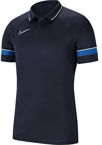 Nike Herren Dri-fit Academy Polo Hemd, Obsidian / Weiß Königlich Blau Weiß, XL EU