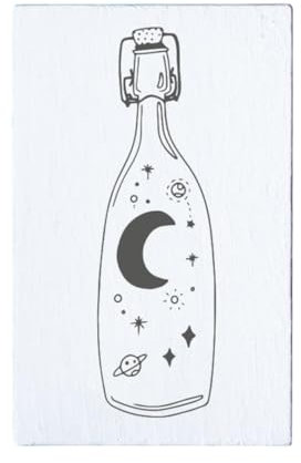 May and Berry Holzstempel - Flasche, 35x55mm, Weiß