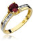 Damen Ring mit Granat 585 14k Gold Gelbgold Edelstein Diamanten Brillanten