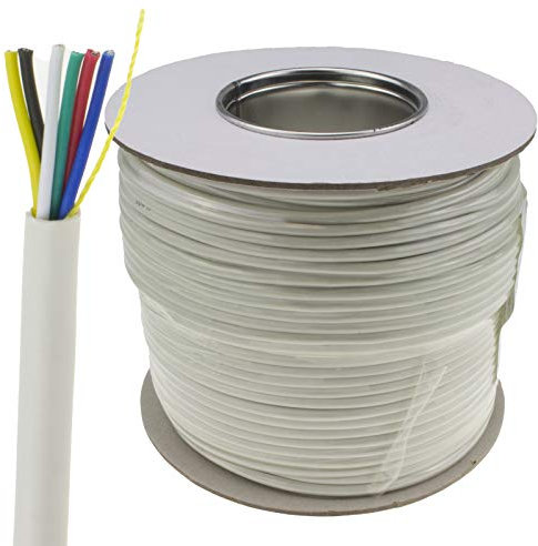kenable 6 Core CCA Signal Cable for Alarm or Intercom Systems 100m White [100 metres]