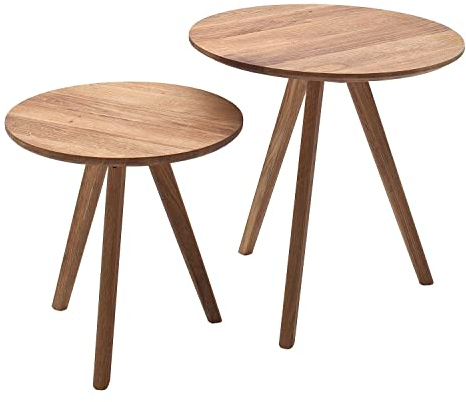 Möbel Jack Couchtisch - Asteiche massiv - 2-TLG.