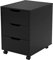 Panana Office Mobile File Cabinet with 3 Drawers, White Wooden Storage Unit with Caster Wheels Under Table Pedestal Side File Document Cabinet (Black)