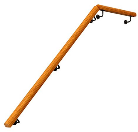 Pasamanos de Escalera 3.6m/3 Metres/4m/1.2m/1m Pasamanos de Madera de Las Escaleras, Personas Mayores Discapacitadas Barra de Agarre de Seguridad Auxiliar con Soporte (Size : 2m(6.5ft))