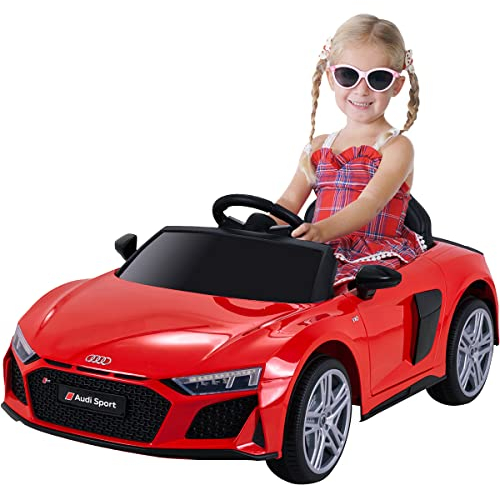 Actionbikes Motors Kinder Elektroauto Audi R8 | Fernbedienung mit First Funktion - Lizenziert - Kinderauto elektrisch - Elektrofahrzeuge - Spielzeugauto - Elektro Auto für Kinder ab 3 Jahre (Rot)