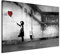 B&D XXL - Wandbilder XXL Banksy Girl with red Balloon 120x80 cm 1 tlg Bild Wand Deko Leinwand Bilder Groß Wanddeko Wohnzimmer Schlafzimmer Kunstdrucke Wandbild There is Always Hope i-C-0113-b-a