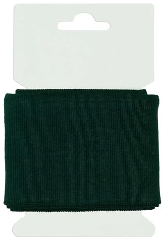 Cuff Bündchen Öko-Tex 135x7cm Strickbündchen Baumwolle in 50 Farben erhältlich, Farbe:031 - moosgrün