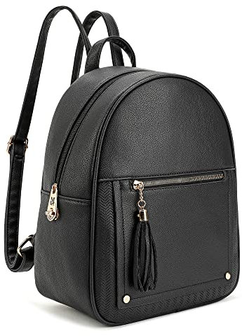 Montana West Anti Theft Backpack Purse for women Lockable Soft Washed Leather Vegan Ladies Rucksack for Travel for Girls Cute, Black