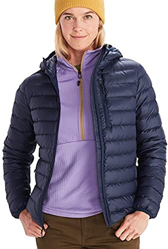 Marmot Damen Highlander Hoody, Leichte Daunenjacke, warme Winterjacke, wasserabweisende Steppjacke, winddichte Funktionsjacke, klein packbare Outdoorjacke mit Kapuze