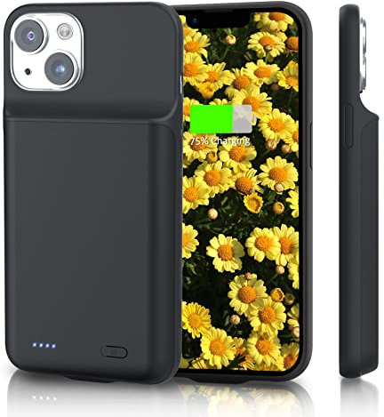 HUOBAO Battery case for iPhone 14 Plus, [7000mAh] Charging Case for iPhone, Protective Portable Charger Case, Rechargeable Smart Extended Battery for iPhone 14 Plus (6.7 inch) (Black)