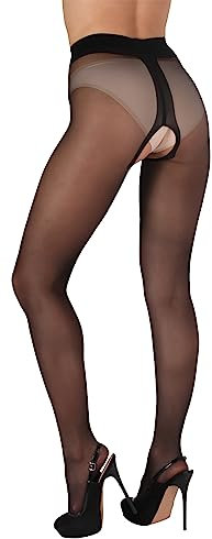 BANANALU 20 Den Ouvert Strumpfhose mit offenem Schritt Intimo 20 Nero L