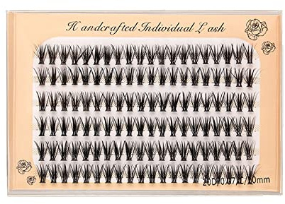 Easy Fan Wimpern .C Curl 0.07 für Volumentechnik Wimpern Extensions 8-12 mm Selbstfächernde Lashes DIY Wimpernverlängerung Set (20D, 10 mm, C-0.07)