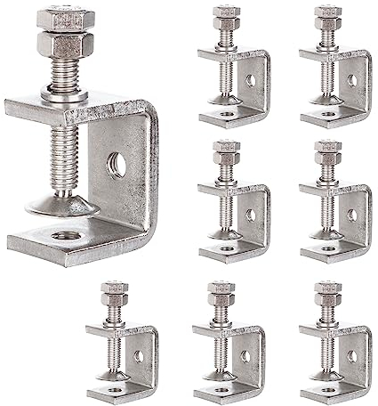 8 morsetti a C da 30 mm in acciaio inox 304 C, morsetto a vite, 0-30 mm, morsetto di supporto argenteo, ad alte prestazioni, per la lavorazione del legno, falegnameria