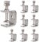 8 morsetti a C da 30 mm in acciaio inox 304 C, morsetto a vite, 0-30 mm, morsetto di supporto argenteo, ad alte prestazioni, per la lavorazione del legno, falegnameria