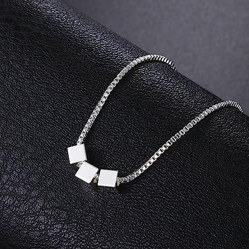 Halskette mit Anhänger klassischer quadratischer Würfel-Anhänger Box-Kette Halskette für Damen Hochzeit Party Modeschmuck Schmuck Geburtstagsgeschenke für Damen und Herren