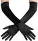JOCXZI Black Satin Long Gloves, Women's Cosplay Party Gloves, One Size, Black