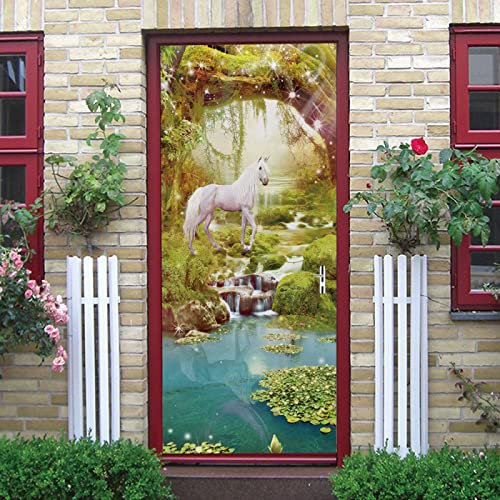 Türaufkleber 3D Türposter Landschaft, Natürliche Landschaft Selbstklebend Wandbild 95X215Cm Türtapete Fototapete Türfolie - Abnehmbar Wandtapete Wohnzimmer Pvc Wasserdichte Wallpaper Art Wandtattoo