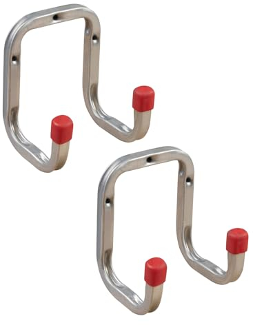 Gedotec Wandhalterung - Wandhaken zum Schrauben Stahl verzinkt | DUO | 2 Stück Gerätehaken Länge: 90 mm inkl. Befestigungsmaterial | Allzweckhaken aus Metall | Wandhalterung Garage | Wand-Montage